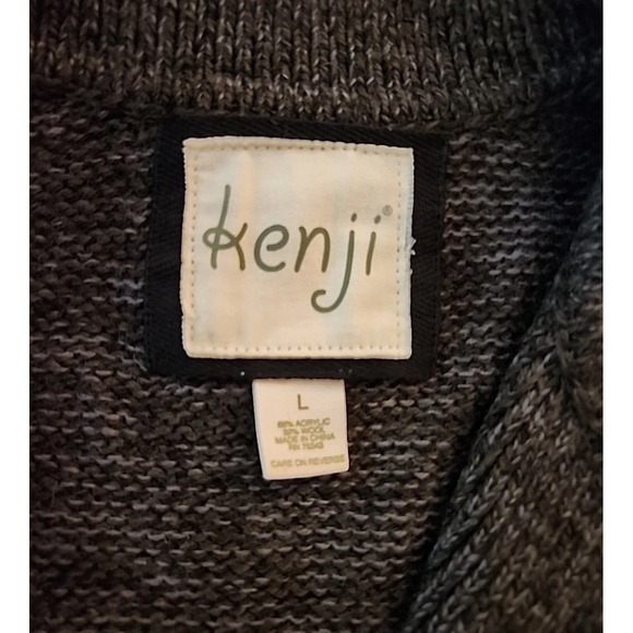 Kenji Peplum Cardigan Classic Feminine Gray‎ Heather Button Tab Sweater Womens L - Picture 8 of 13